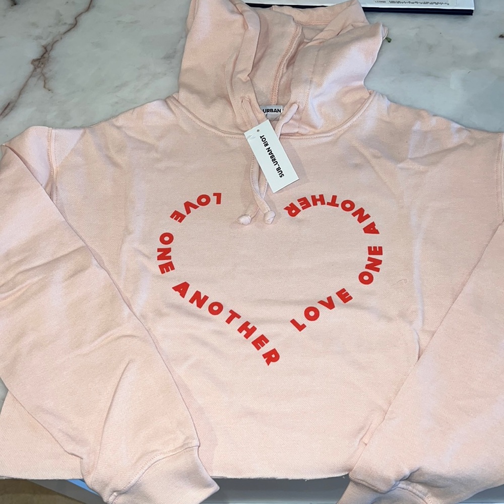 Sub_Urban Riot Pink Cropped Hoodie